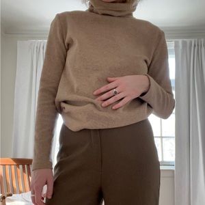 Babaton Tan Cowl Neck Sweater